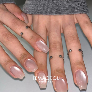 S925纯银吉赛尔同款韩系穿孔开口银戒指小众时尚极简独特食指戒女