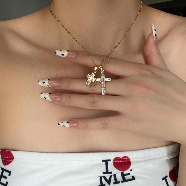 美式复古十字架项链女轻奢高级感