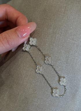 韩系六花夏天叠戴四叶草手链轻奢