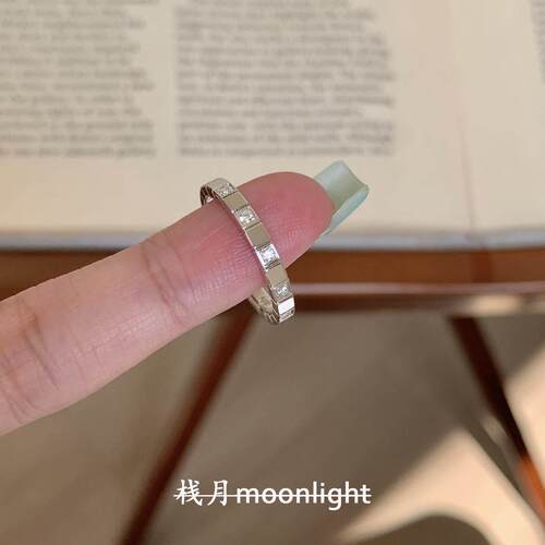 S925纯银法式小冰块戒指女