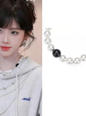 鞠婧祎同款仿珍珠项链女高级感