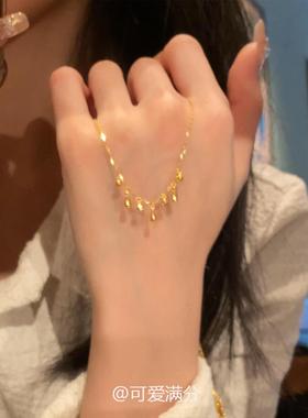 金色水滴流苏项链爆闪精致高级感