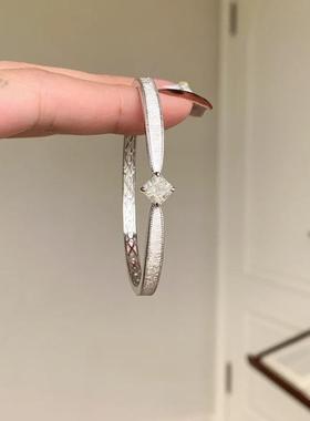 银色仿钻手镯女2025新款中古精致