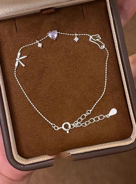 爱心锆石兔子手链女款轻奢小众
