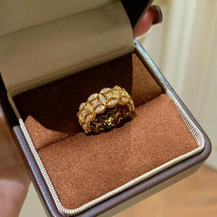 s925纯银铜钱戒指女开口小众设计2025新款爆款复古轻奢高级感指环