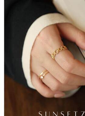 日系百搭圆圈戒指女小众设计轻奢
