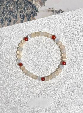 新中式仿玛瑙荔枝冻猫眼手串女覆古百搭精致气质2025超火显白手链