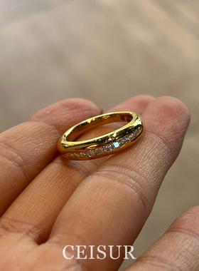 爆闪排仿钻戒指简约精致小巧气质