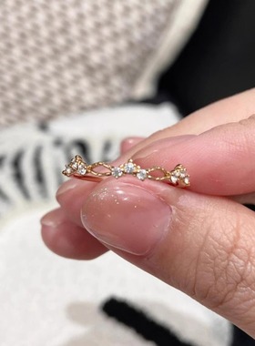 极细mini锆石麦穗戒指轻奢高级感