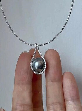 S925纯银珍珠长款项链复古高级感