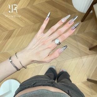 仿猫眼石戒指女小众设计轻奢高级感叠戴食指戒冷淡风百搭指环气质