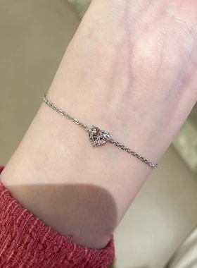 S925纯银莫桑石爱心手链2025新款