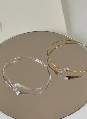 不规则开口双头爆闪手镯小众精致