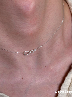 S925纯银无限符号项链轻奢高级感