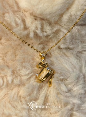 闪仿钻星星圣诞树项链清冷感轻奢