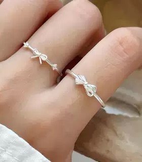 韩式冷淡风蝴蝶结戒指女小众指环