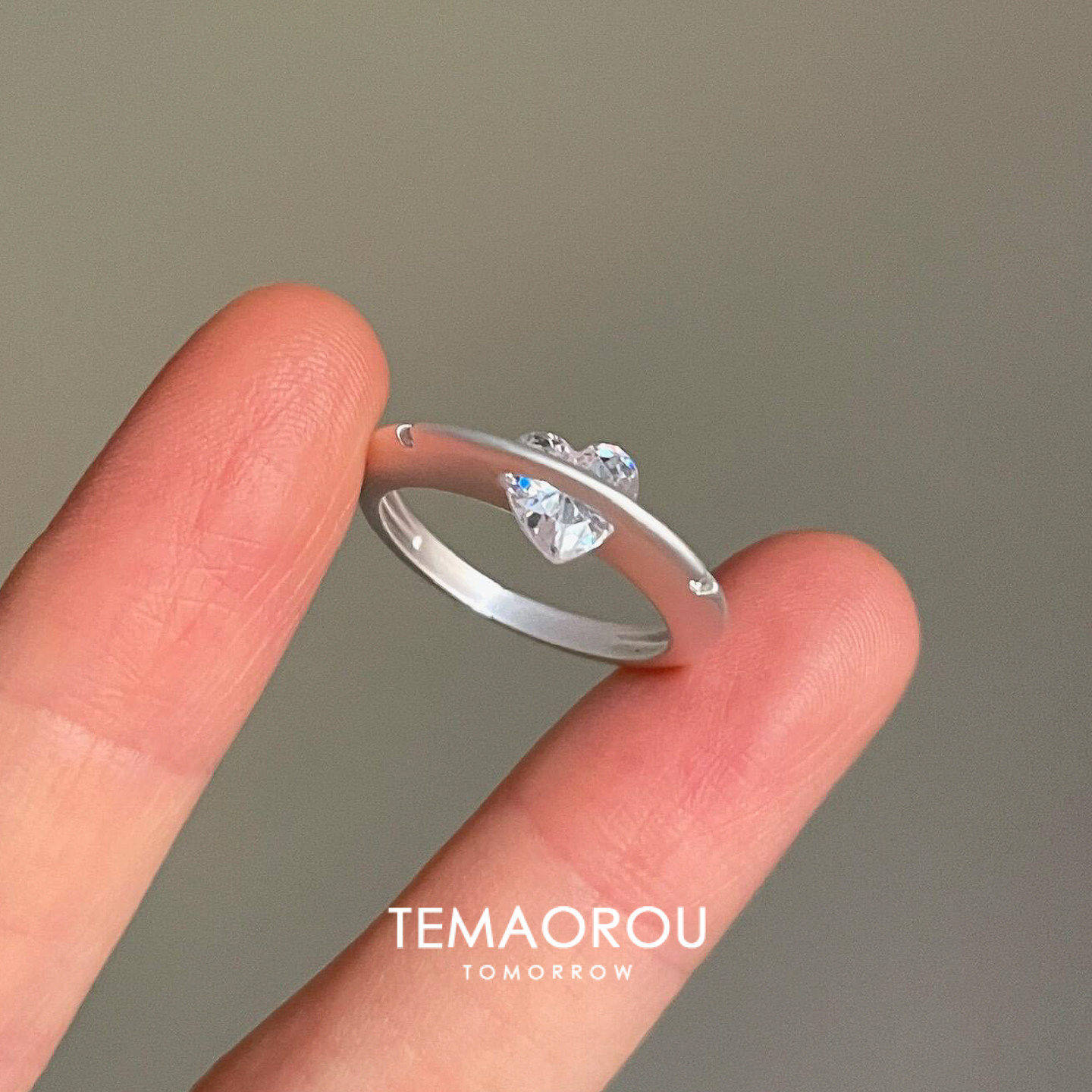 S925纯银行星爆闪爱心锆石戒指简约个性时尚百搭清冷感食指戒气质,饰品/流行首饰/时尚饰品新,戒指/指环,淘宝优惠券,粉丝福利购,淘宝优惠卷