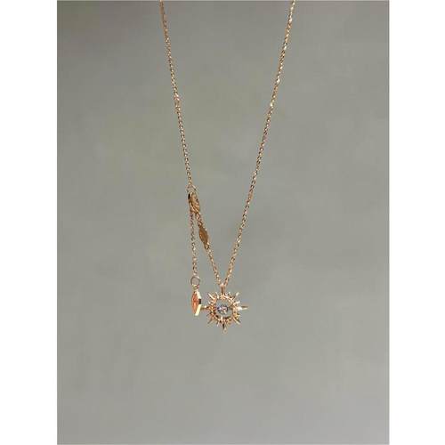 韩式芒星太阳花项链女轻奢高级感