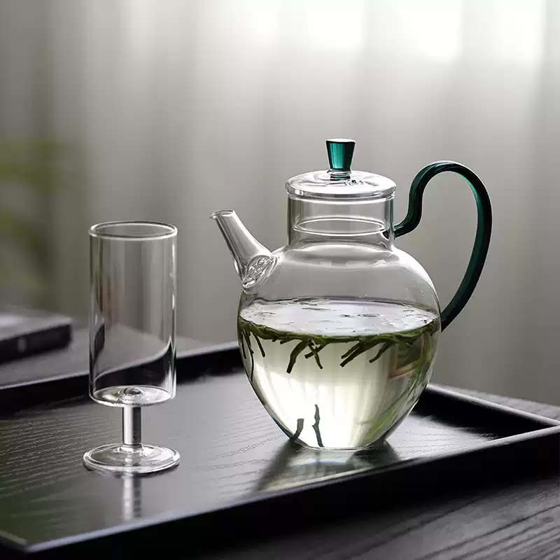 耐热玻璃仿宋执壶绿茶壶大容量茶具套装高硼硅家用茶水分离泡茶壶