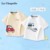 [Pure Cotton 2 Pieces Are More Discounted]Little Dinosaur Digs and Digs/Apricot+Little Excavator Leaves/White