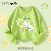 T恤童装 拉夏贝尔女童卫衣2026年秋季 运动上衣中大童长袖 时尚 新款
