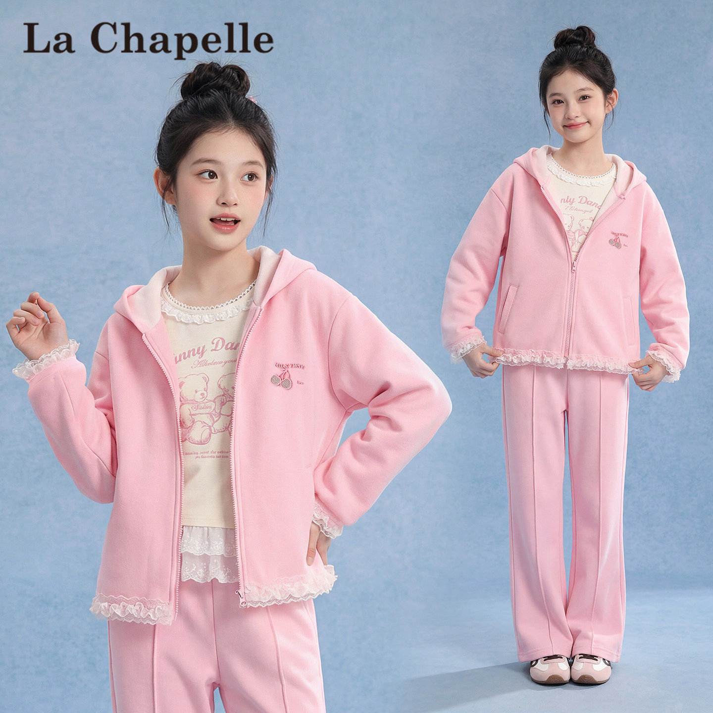 拉夏贝尔儿童外套女童春秋夹克开衫2026春季新款洋气女孩春装上衣