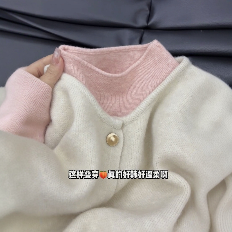 韩系氛围感软糯温柔风叠穿上衣