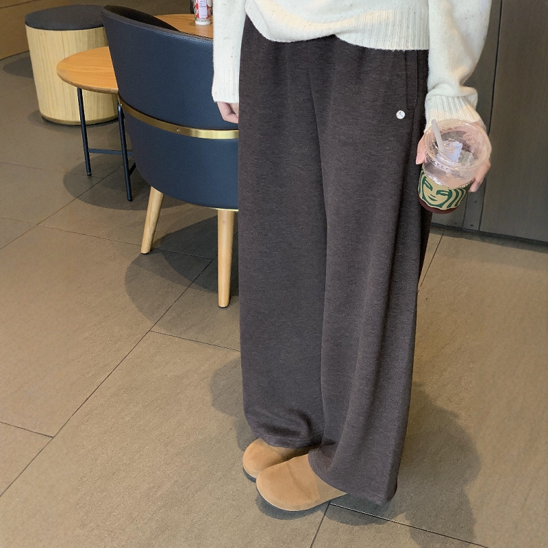 秋季氛围感羊毛直筒阔腿裤