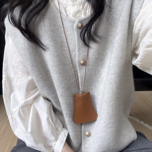 韩系小香风针织背心女2025春季 简约百搭刺绣衬衣叠穿坎肩马甲 新款