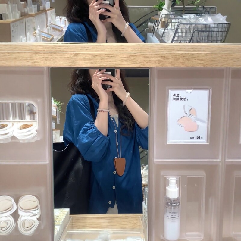 高级感日系棉麻衬衣女图片