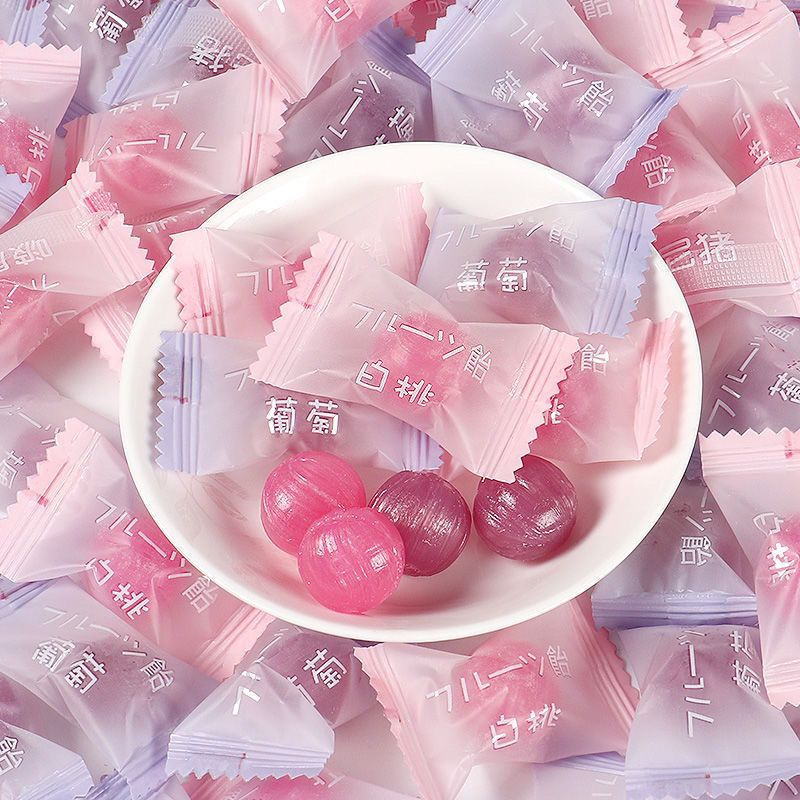 什锦糖混合水果糖硬糖白桃味