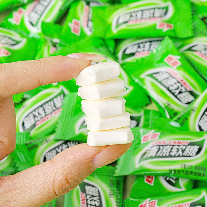 清凉薄荷奶糖软糖童年怀旧儿时老式薄荷味休闲宿舍小零食品旗舰店
