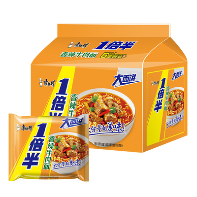 康师傅一倍半香辣牛肉面