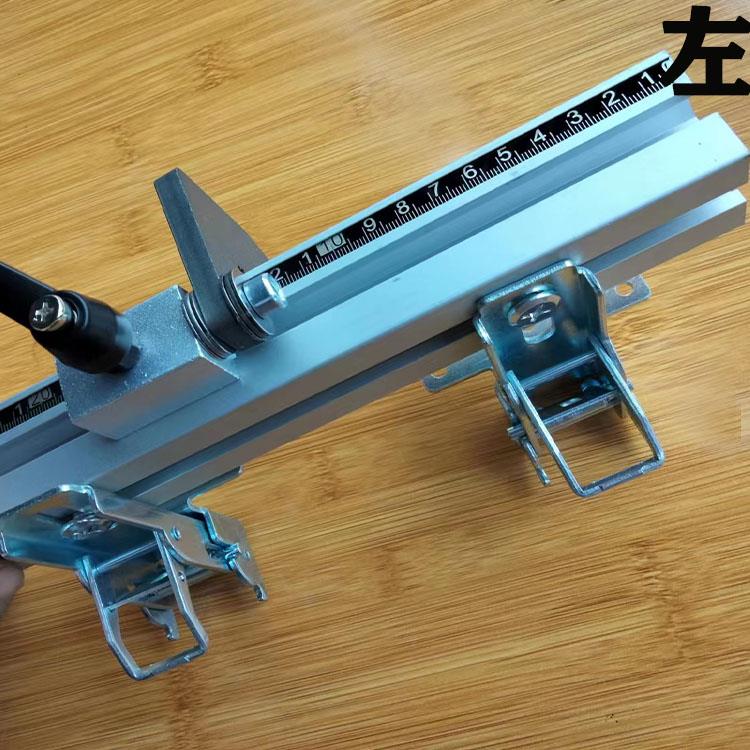 木工靠山靠尺铝合金锯台翻转铰炼推台锯推杆机械快速夹锁紧固定