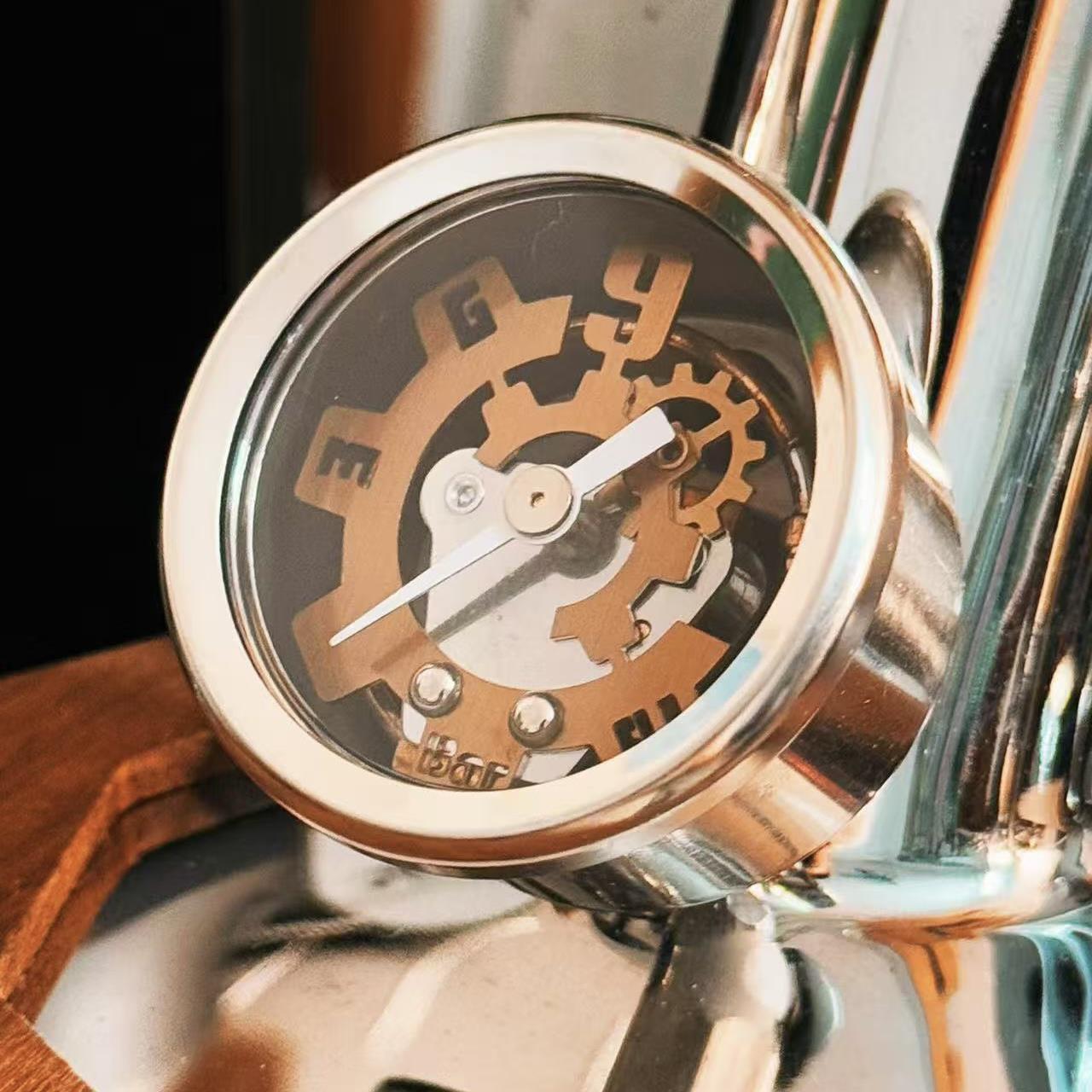 咖啡机压力表改装e61冲煮头镂空压力表m6螺纹接口304全不锈钢