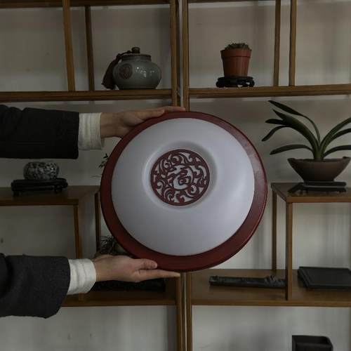 中式卧室灯具led吸顶灯实木新中式小客厅书房餐厅灯圆形过道走廊