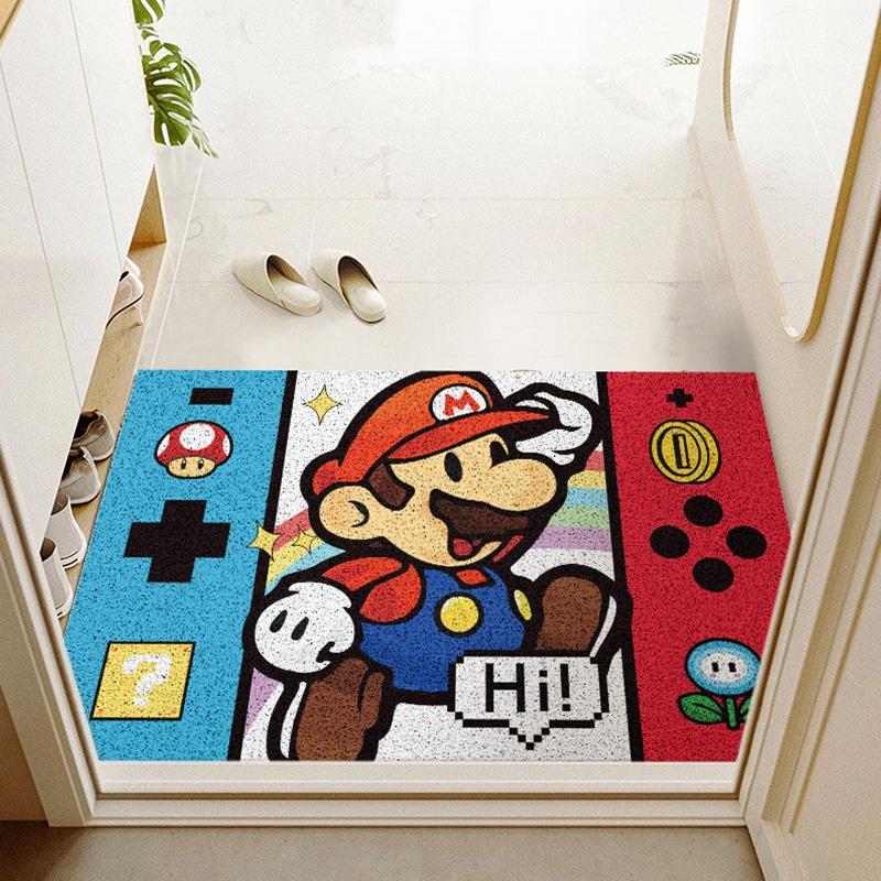卡通玄关进门耐脏丝圈地垫客厅入户门家用除尘地毯pvc门垫可裁剪