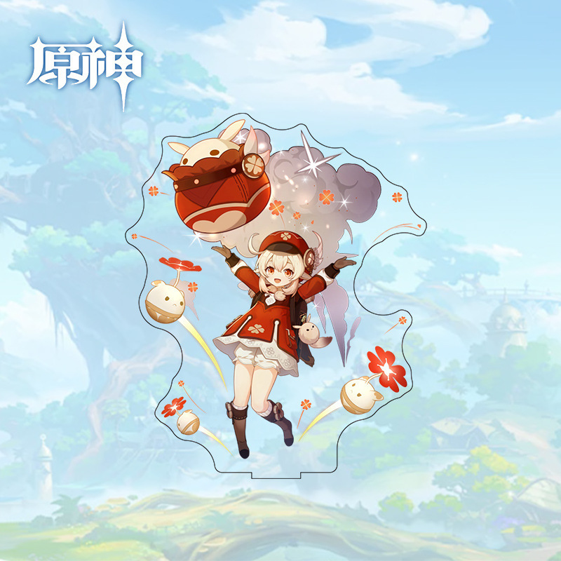 卡通源神周边双面亚克力立牌可莉胡桃温迪钟离二次元动漫摆件