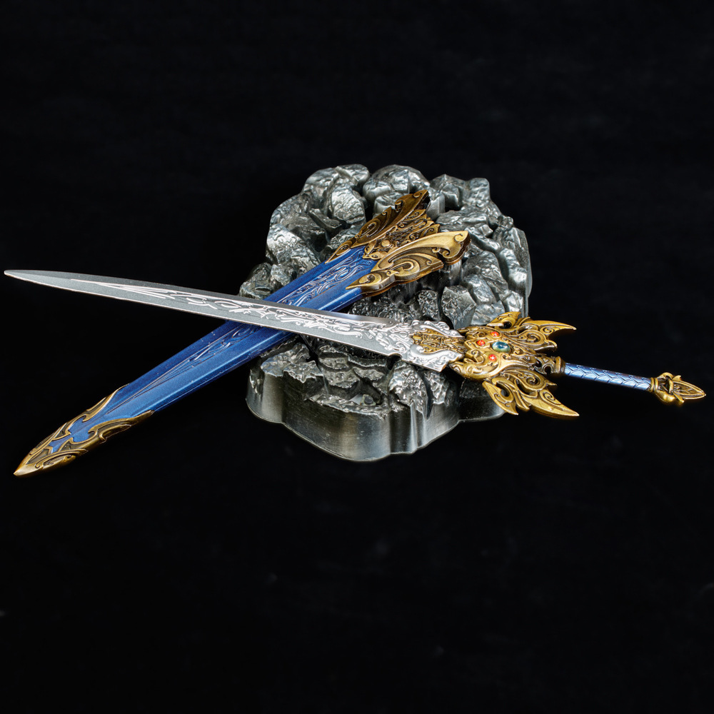 三国杀兵器合金剑模倚天剑刀鞘周边武器古风金属刀剑模型男孩玩具