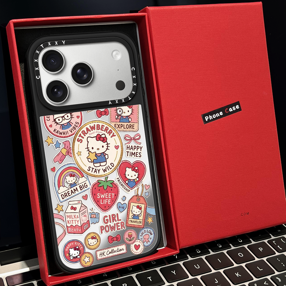【C家】草莓kt满屏蛋糕玉桂狗磁吸MagSafe适用苹果17/16proMax手机壳iPhone15防摔16pro保护套13/14镜面17Air