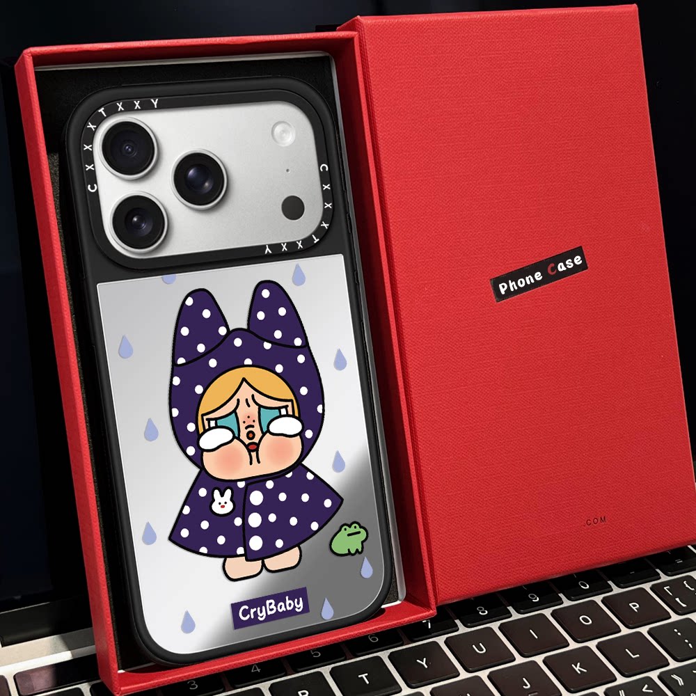 【C家】联名蓝雨衣哭娃美人鱼磁吸MagSafe适用苹果17/16proMax手机壳iPhone15防摔16pro保护套13/14镜面17Air