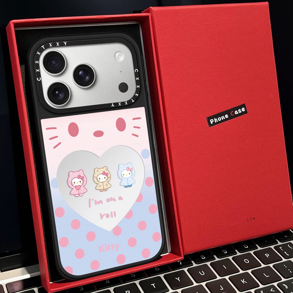 【C家】渐变爱心雨衣kt蓝粉紫磁吸MagSafe适用苹果17/16proMax手机壳iPhone15防摔16pro保护套13/14镜面17Air