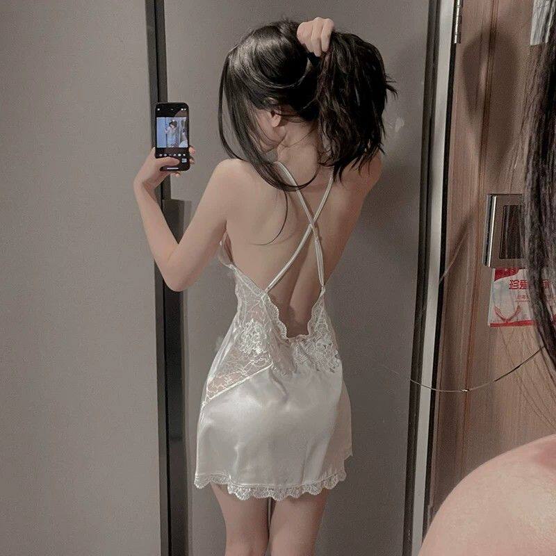 冰丝睡裙火辣夏季薄款吊带露背性感高级感睡衣丝绸凉感家居服夏天