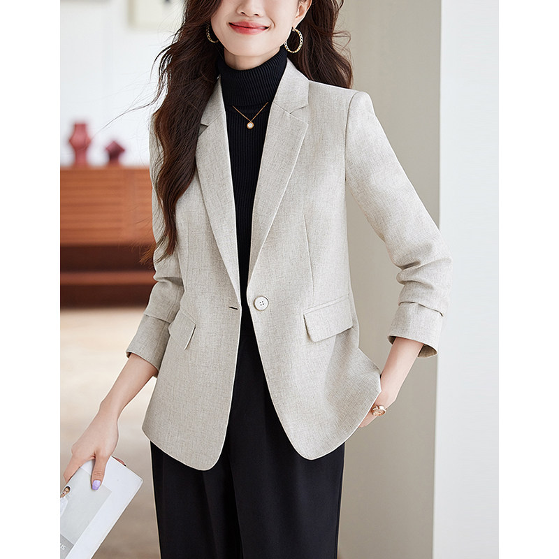 RIERA妈妈时尚修身短款西装外套女春秋2025新款春装西服女士早春