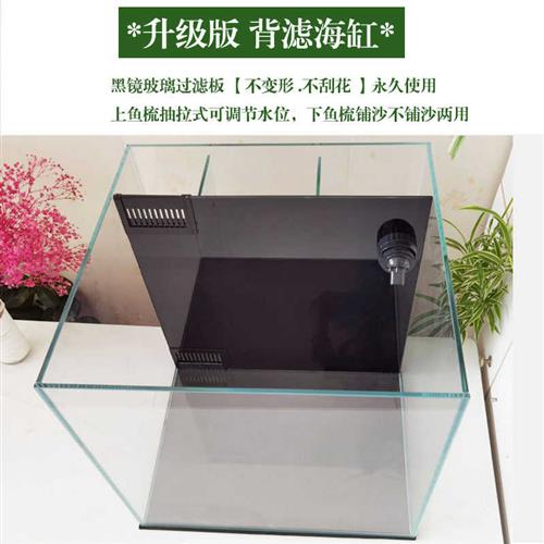海缸背滤 小型海水缸 全新升级 金晶超白 珊瑚小丑鱼 水族箱 定做