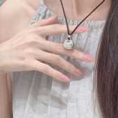 小胖福平安锁项链女新中式 古风设计感小众百搭情侣吊坠简约颈链潮