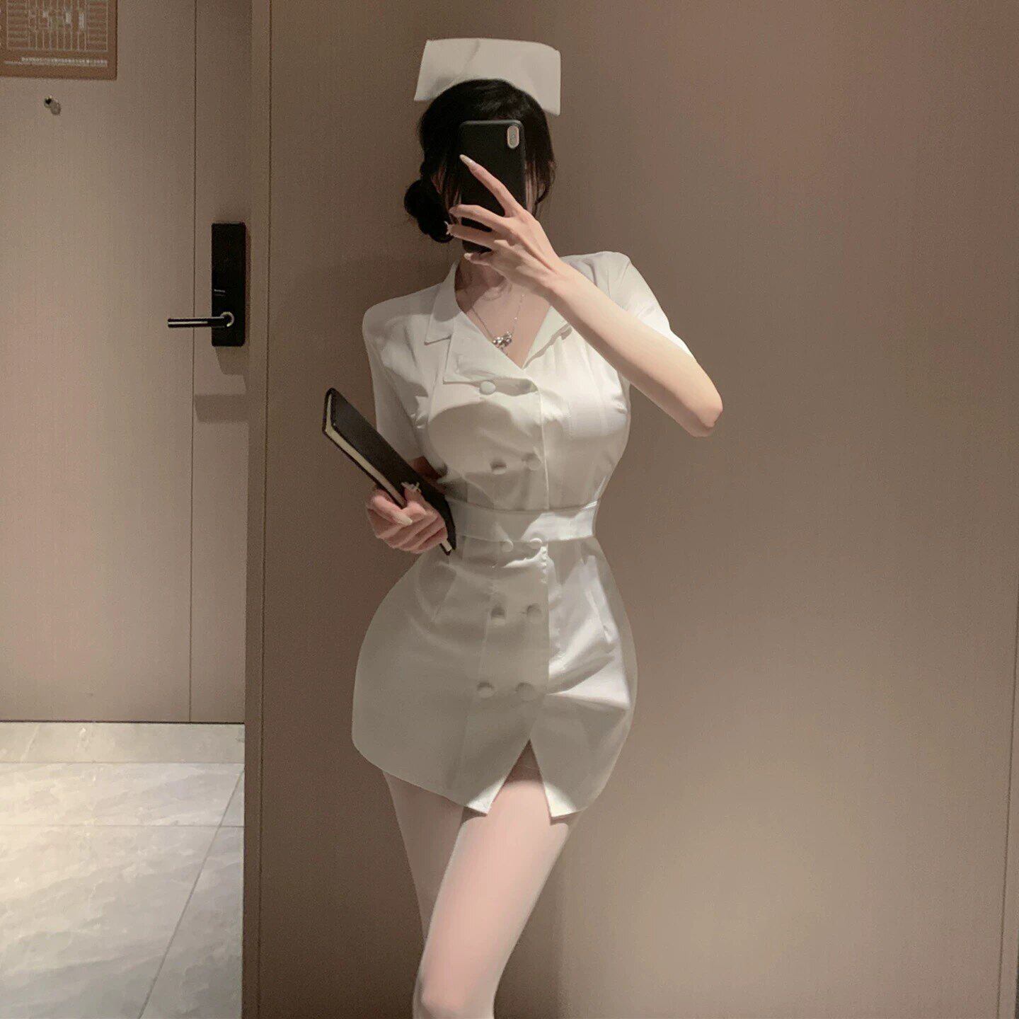 性感万圣节护士服cos角色扮演短款上班服制服夜店演出服纯欲穿搭