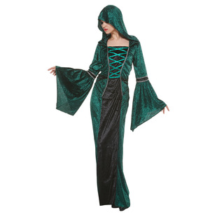 万圣节角色扮演服装 现货新款 成人大女翡翠魔法师连衣裙酒吧夜店
