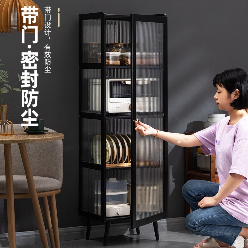 厨房餐边柜落地多层收纳储物置物架多功能家用放锅具碗碟防尘橱柜