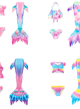 2022Ghnatygren儿童美人鱼尾巴游泳衣美人鱼泳衣服装游泳衣